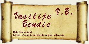 Vasilije Bendić vizit kartica